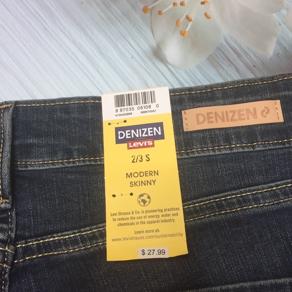 NWT Levi’s Denizen Modern Skinny Jeans 2 3 Short - Picture 7 of 13